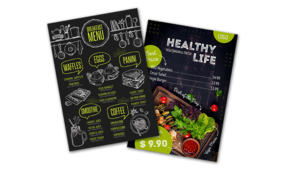 Stampa kit flyer menu per bar e ristorant 