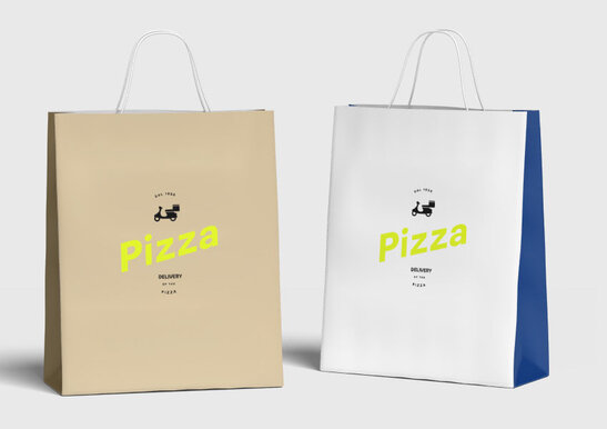 Confezioni originali e alla moda con shopper bicolore personalizzabili